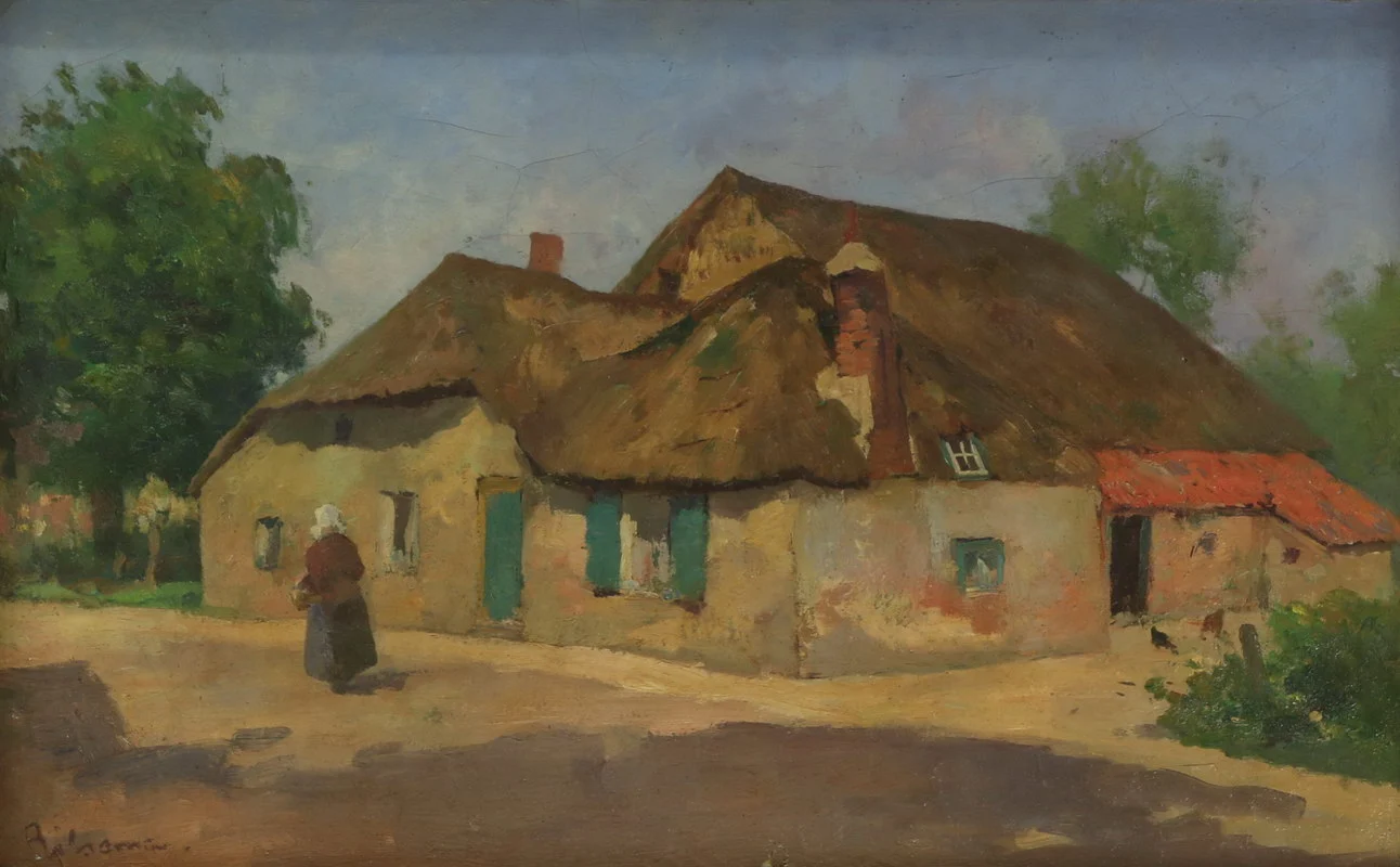 Jacob Ritsema, Boerderij op de Veluwe. Olieverf op doek 43 x 67 cm. Particulier collectie