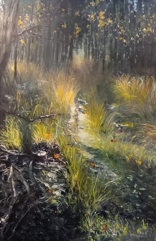 Jan Pieter Foppen, Verlicht bospaadje op Tongeren, 140x95 cm