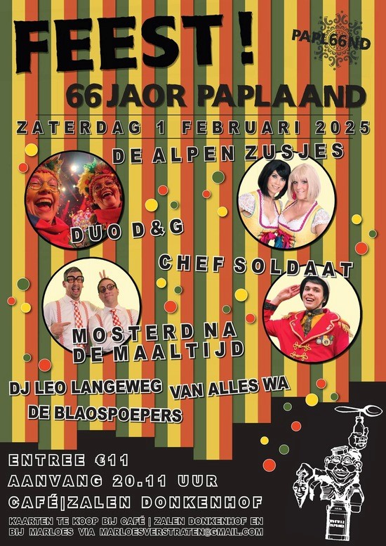 Feest 66 jaor Paplaand