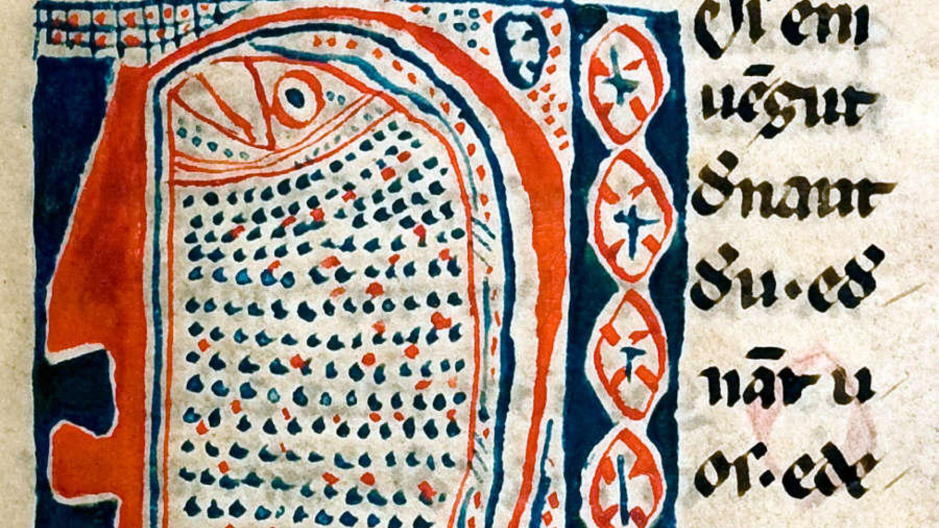 Bladzijde uit de Bible de Lyon, een 13de-eeuws manuscript: vertaling in het Occitaans van het Nieuwe Testament