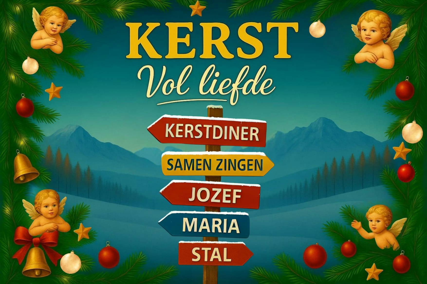 Kerstkaart van de voorstelling
