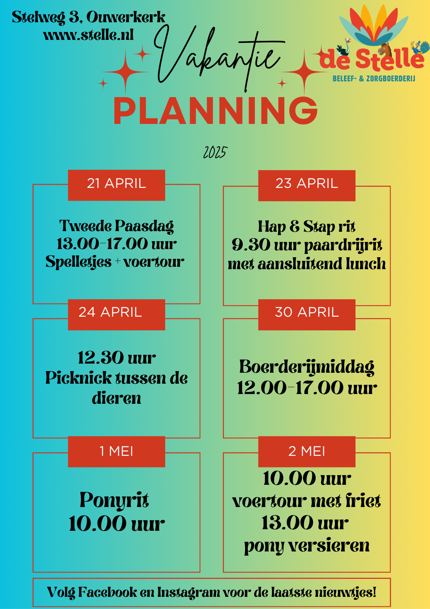 Agenda meivakantie 2025