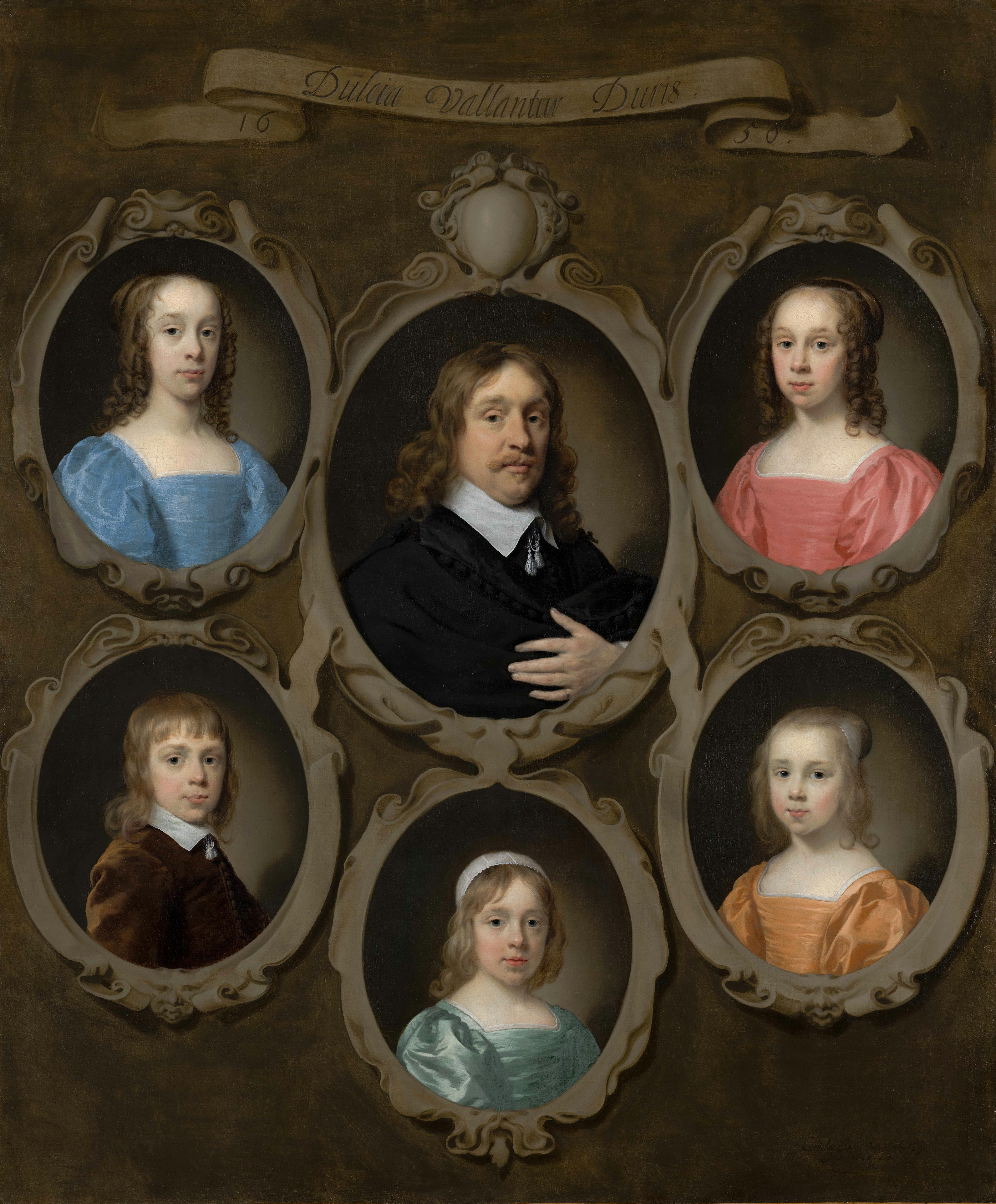 Cornelius Jonson, Portret van Jan Beck met zijn vijf kinderen, olieverf op doek, 1650  bruikleen van Mauritshuis, Den Haag