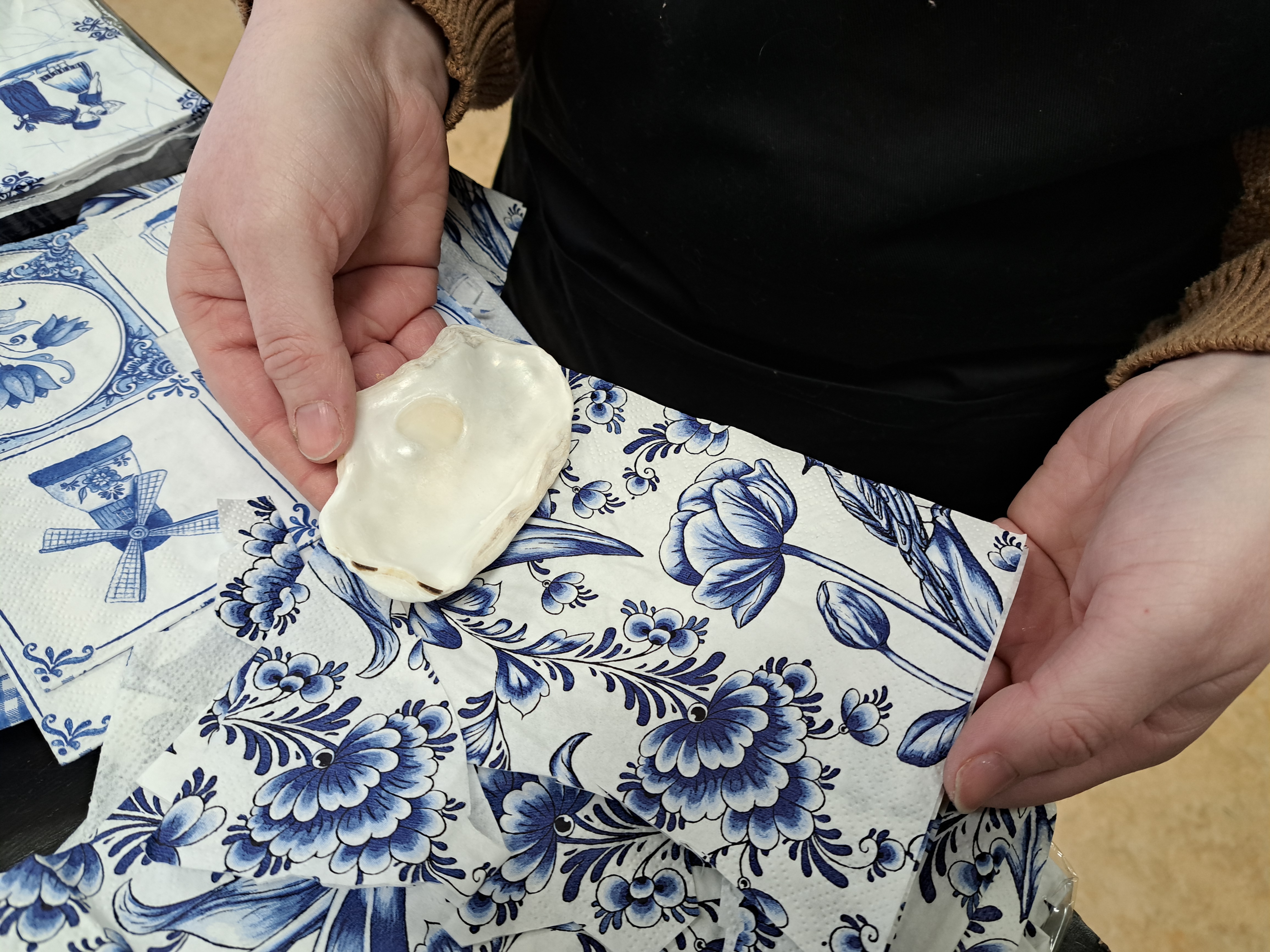 Workshop Decoupage op Oesterschelpen