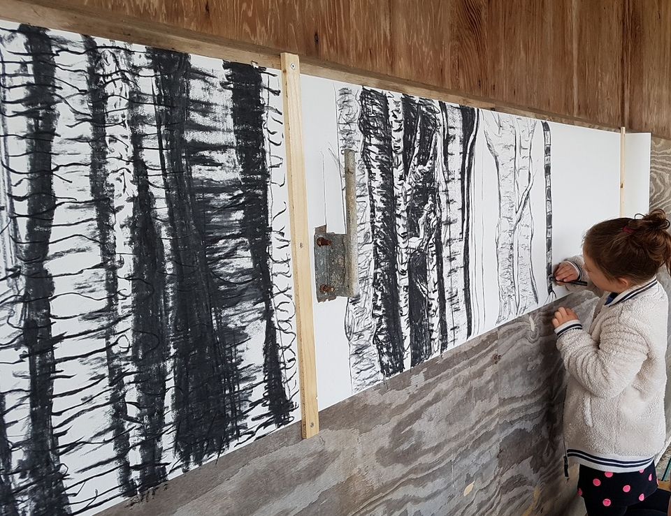 Een voorbeeld van een grote tekening over de natuur