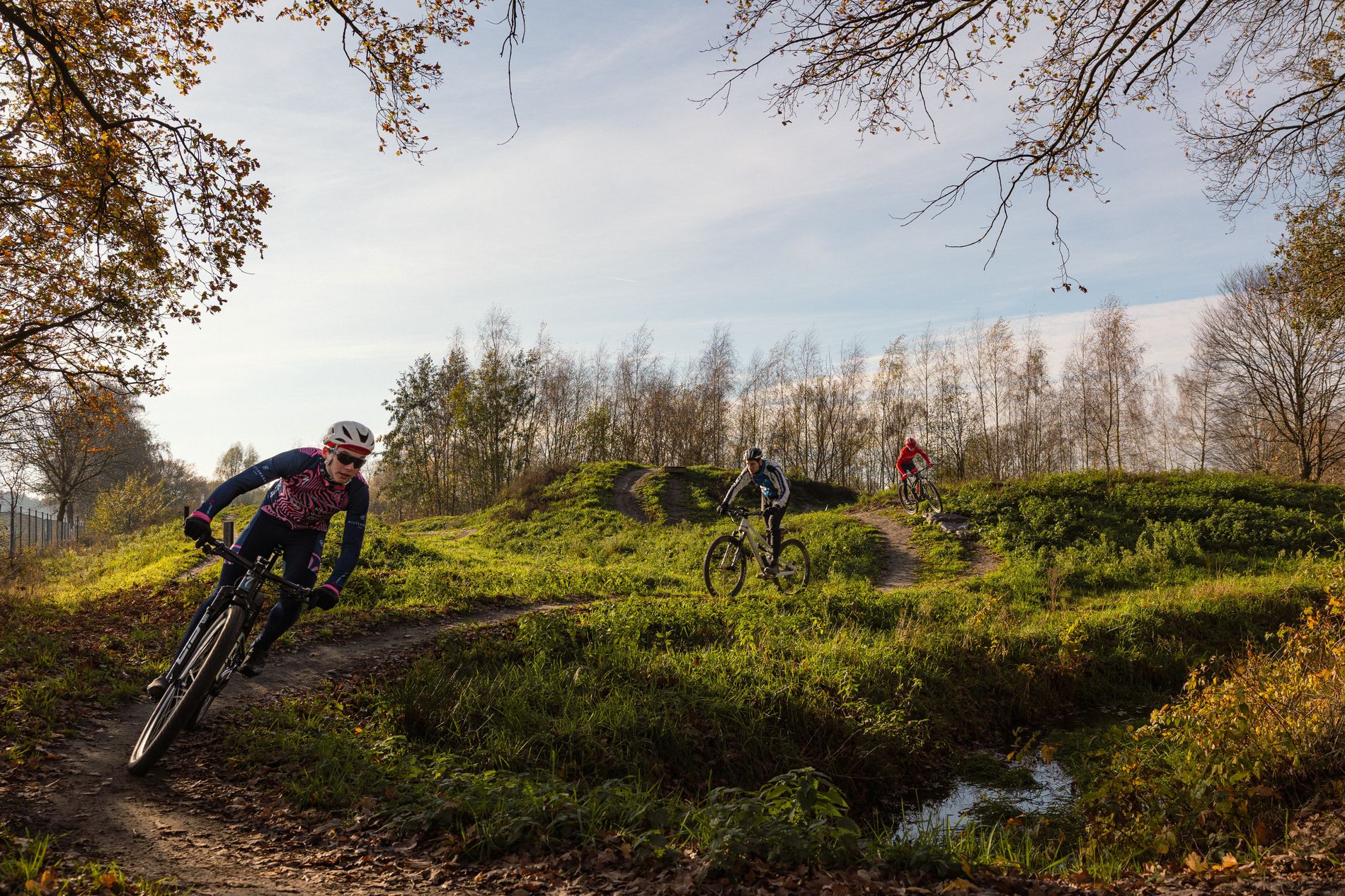 Mountainbiker op het Bikepark Eersel