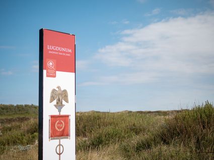 Herkenningsbord van het eindpunt van de Limesroute in Katwijk aan Zee