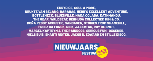 Foto van de line up van nieuwjaarsfestival