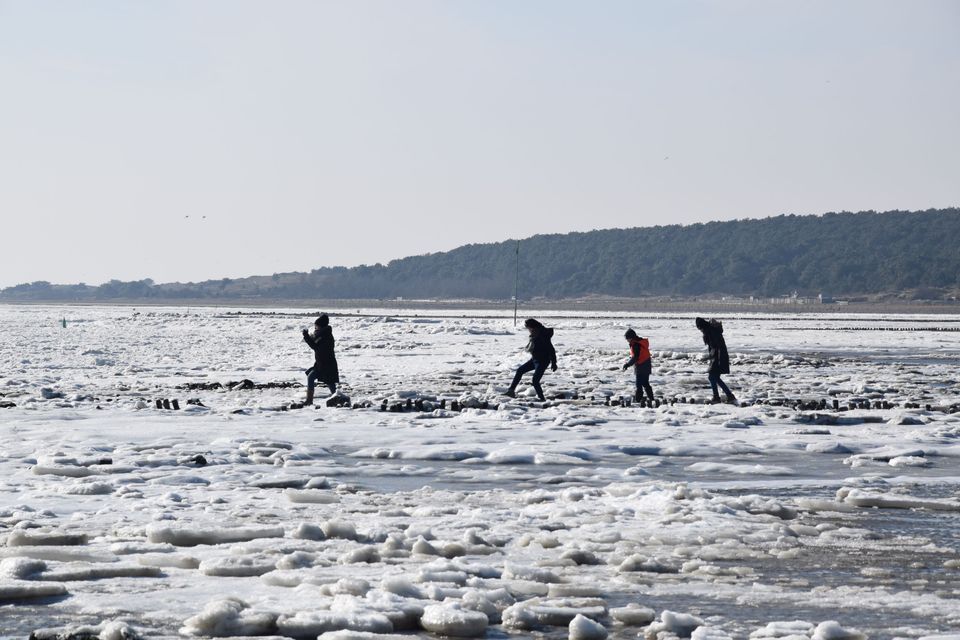 Kruiend ijs Vlielandse Waddenzee
