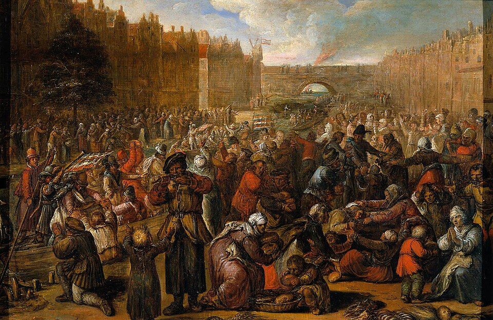 Otto van Veen: The Famished People after the Relief of the Siege of Leiden
