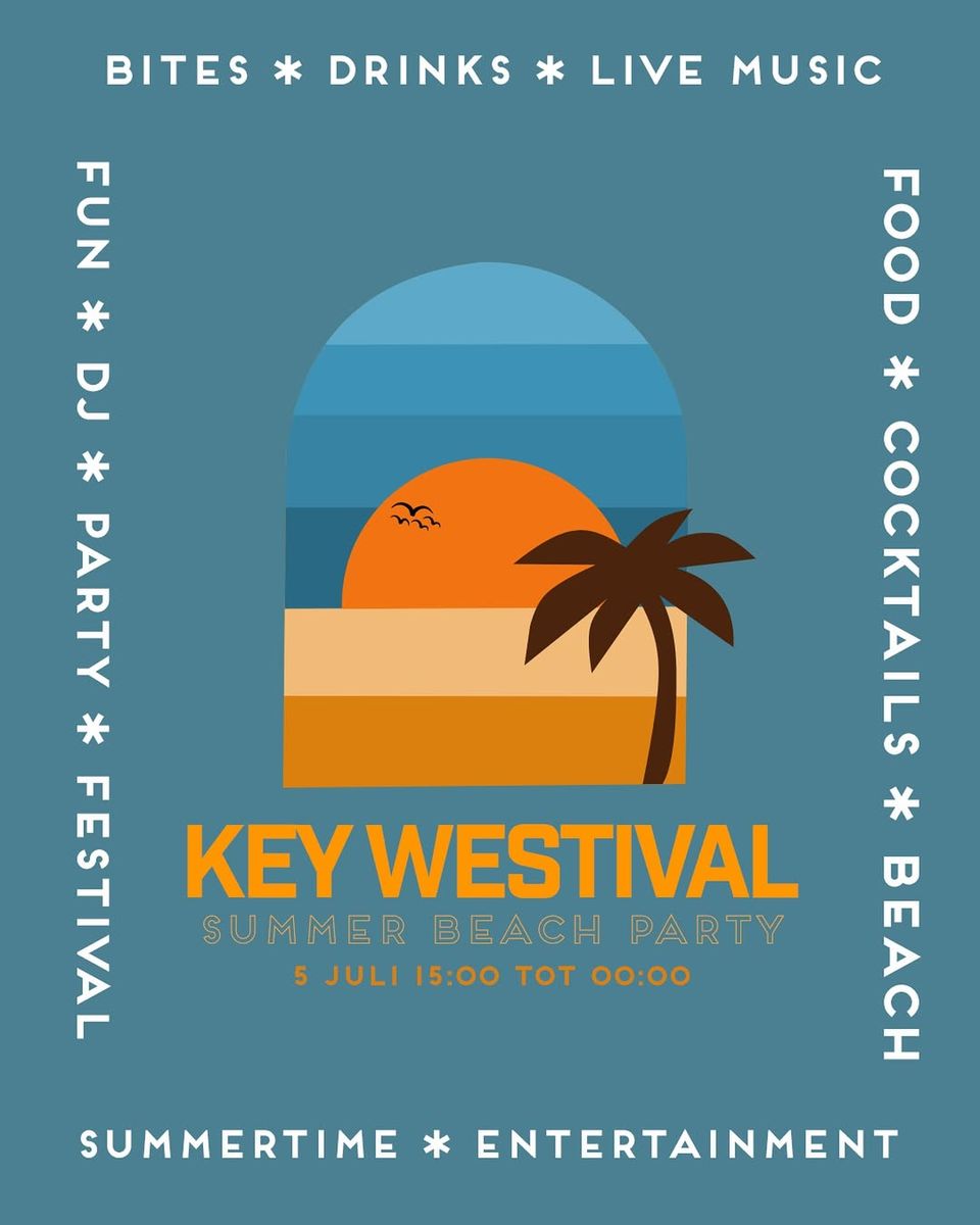Poster zomerfeest Key West Beachhouse.