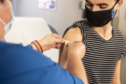 Person getting a vaccination.
