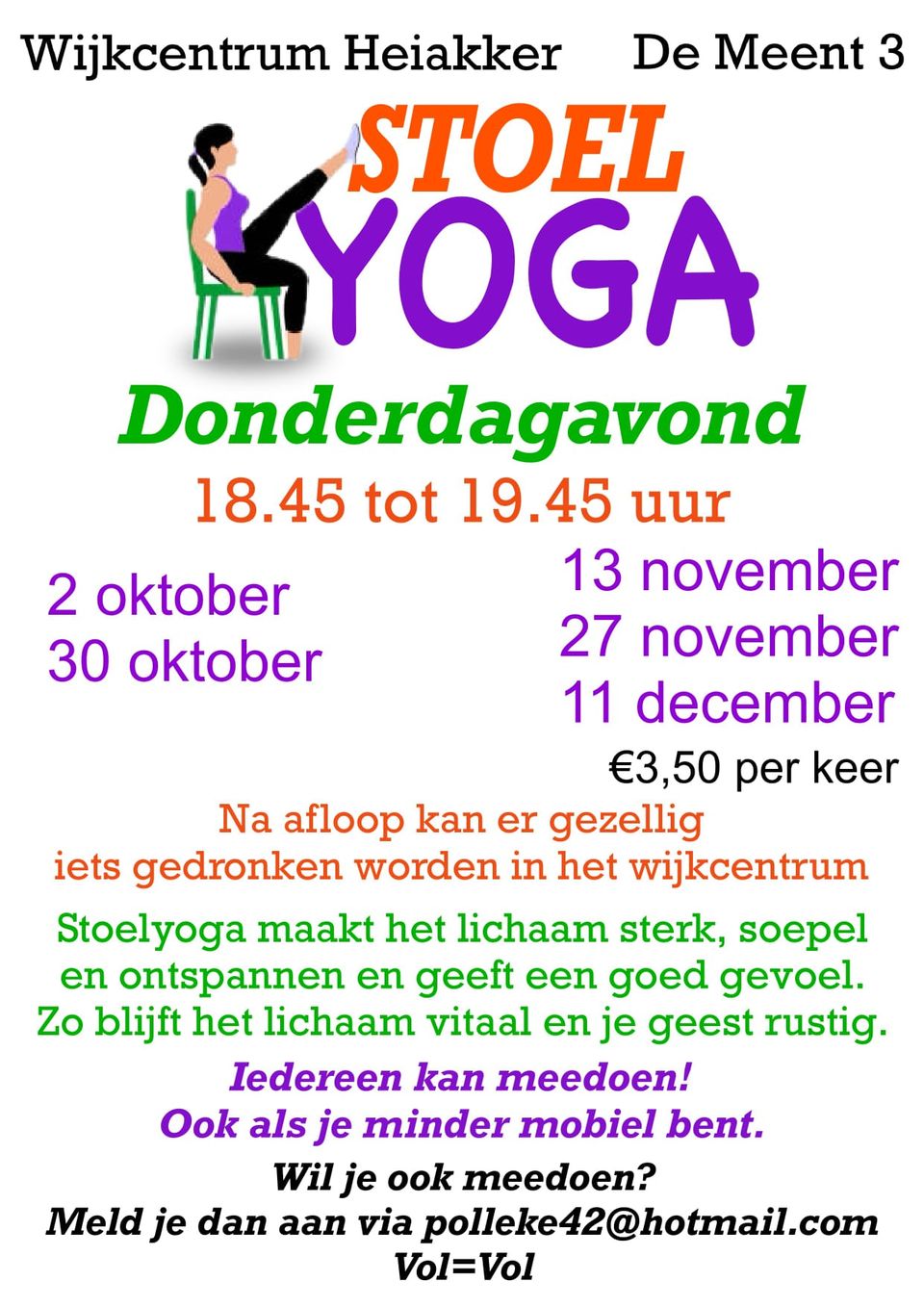Affiche Stoelyoga 2025 - Avond