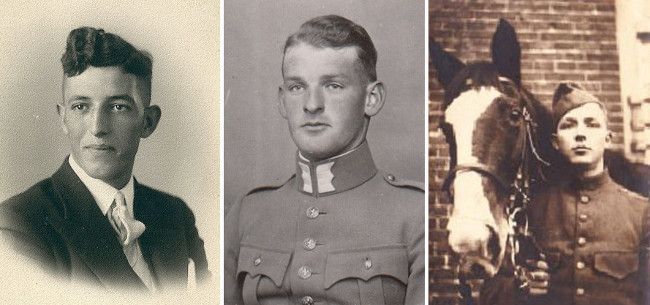 v.l.n.r. de huzaren; korporaal P.Ch. Bonkerk, kornet C.E. Graaf van Limburg Stirum en huzaar J.G. Dijkers. Zij vielen op 10 mei 1940 bij Herberg Zuid-Ginkel