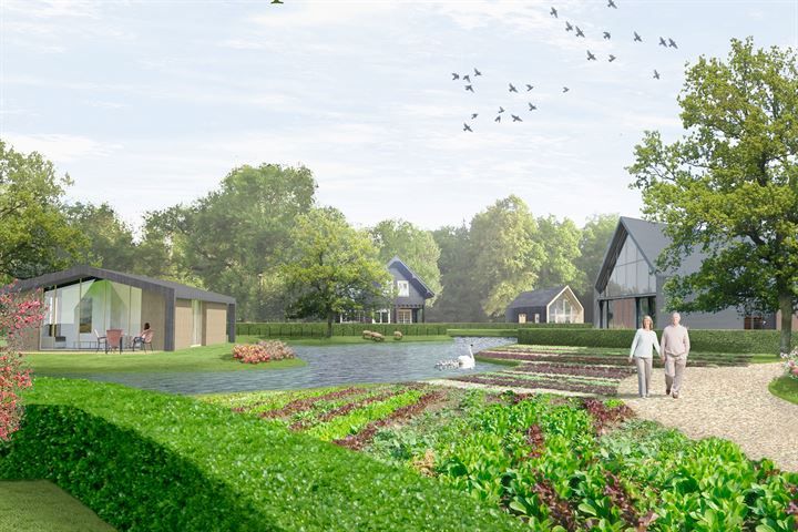 Wandelen door de natuur op de Buitenplaats in Oosterwold in Almere, Flevoland