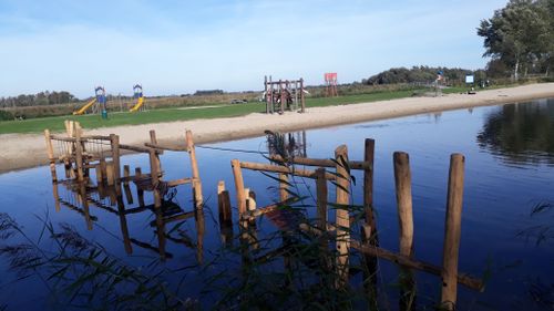 Een beeld van de obstakelbaan bij de Speelsloot