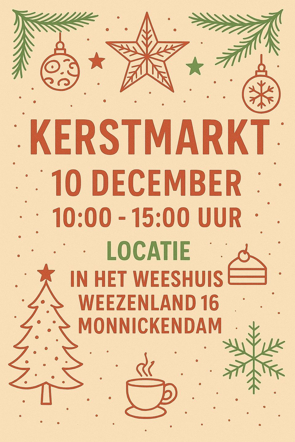 Flyer van de kerstmarkt