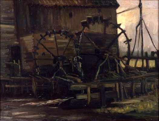 Räder der Genneper Wassermühle