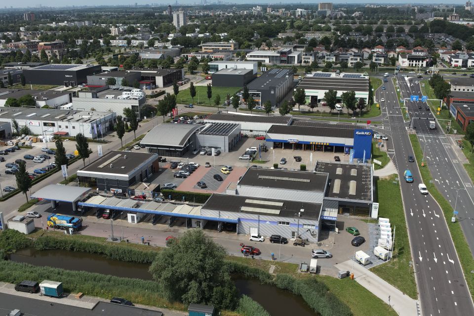 Luchtfoto van het bedrijventerrein Lansinghage.