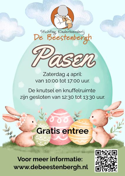 Poster met informatie over de activiteiten bij dek inderboerderij