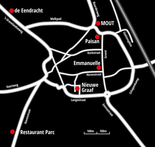 Overzichtkaartje muziekroute