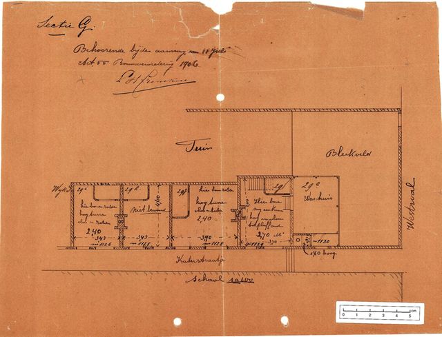 Plattegrond kameren Katerstraatje 1906