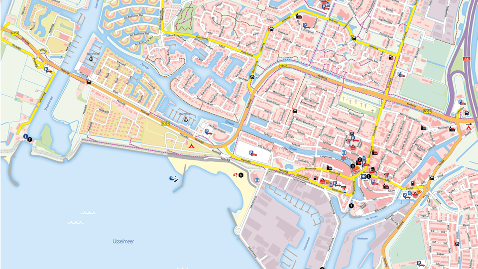 Plattegrond van Lemmer.