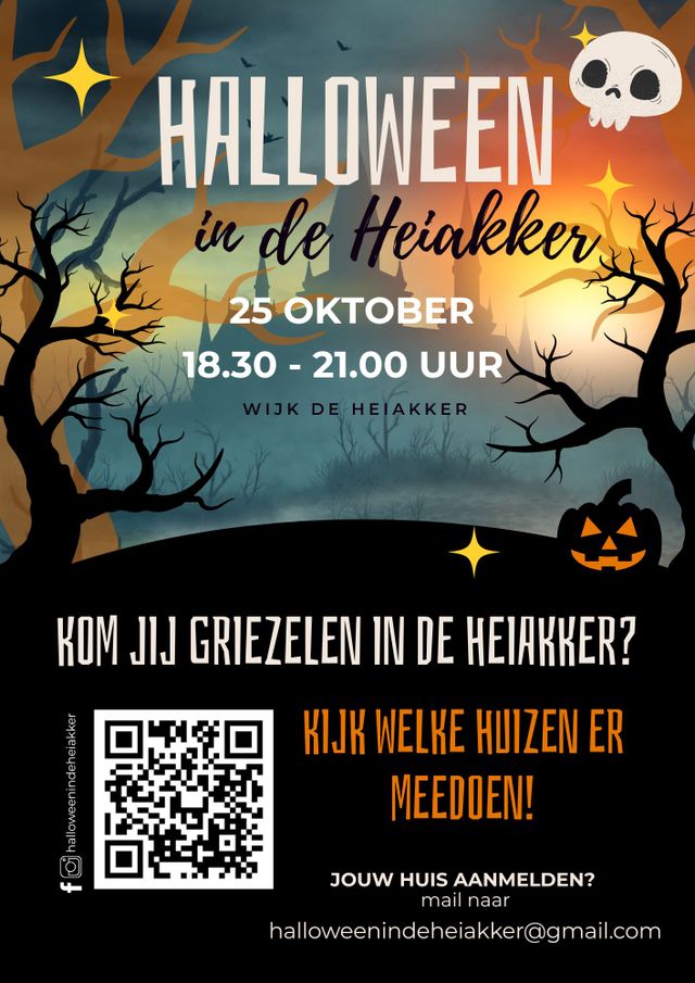 Affiche Halloween in de Heiakker