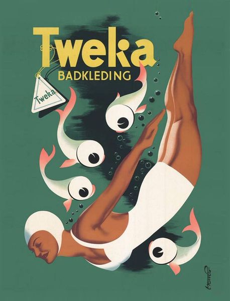 Poster Tweka 1951 door Frans Mettes