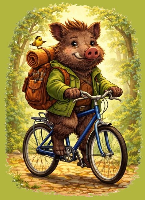 Krelis op de fiets groen