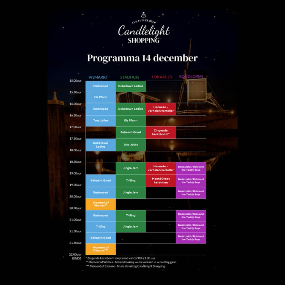 Candlelight program Saturday