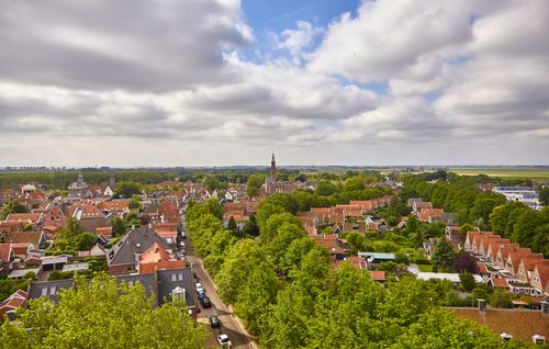 Het uitzicht wat je hebt vanaf de Grote Kerk in Edam