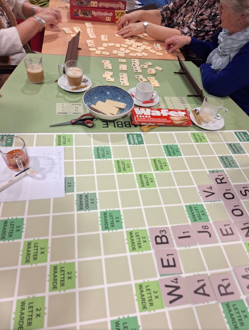 Ouderen die spelletjes aan het spelen zijn