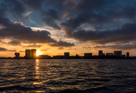 Zonsondergang Sunset Almere Centrum Stad Weerwater Side by Side