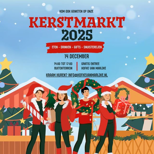 Affiche Kerstmarkt Hofke van Marijke
