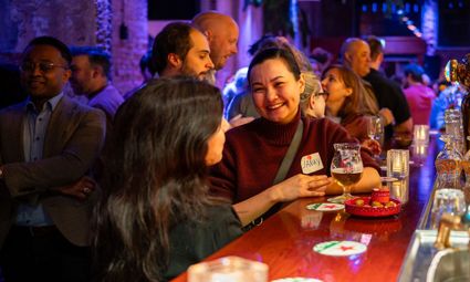 A meet and mingle where people are having fun