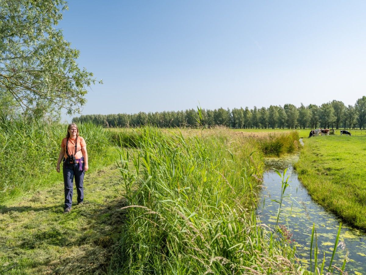 Ellen wandelt langs de Zouweboezem