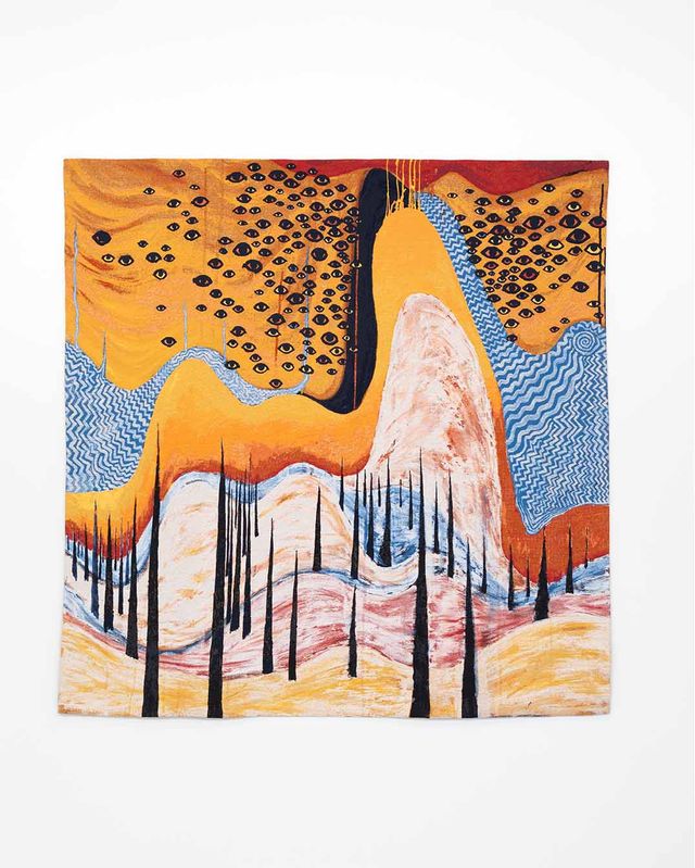 textilia, wandtapijt, 2 x 2 meter. Collectie Bonnefanten.