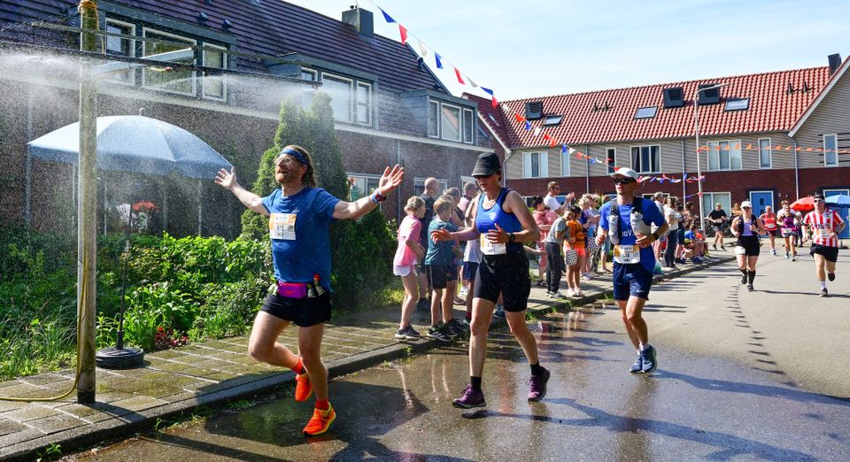 Deelnemers aan de Leiden marathon