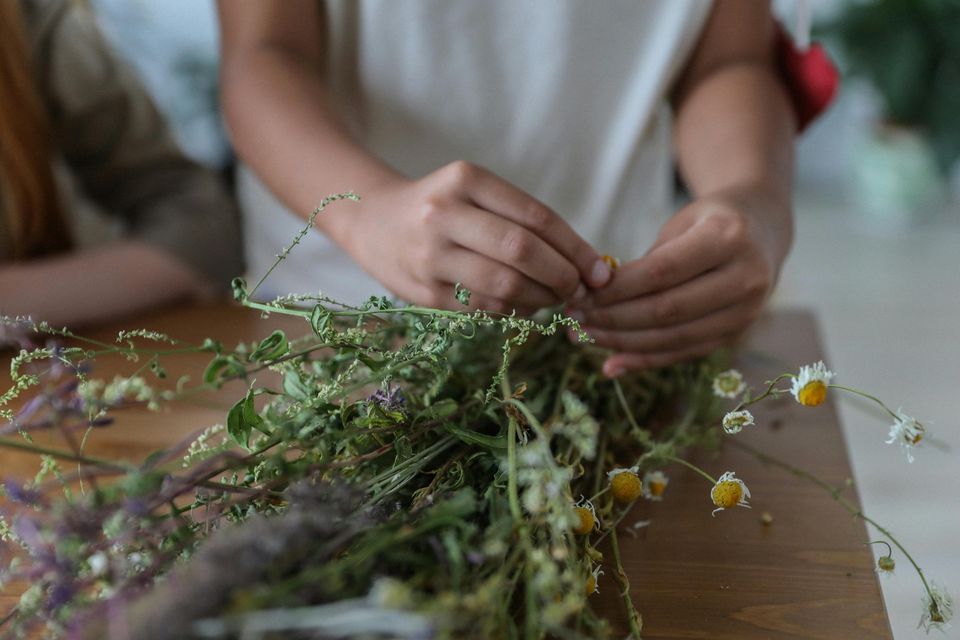 Arrange with greenery