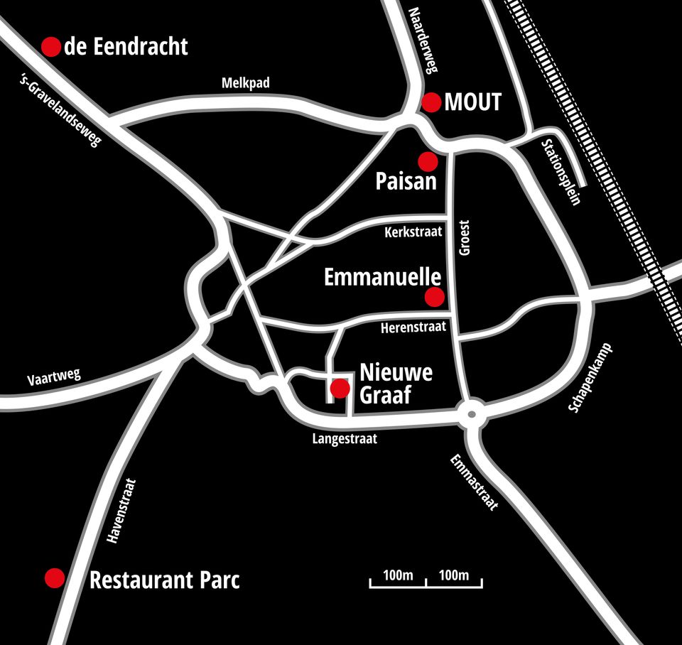 Overzichtkaartje muziekroute
