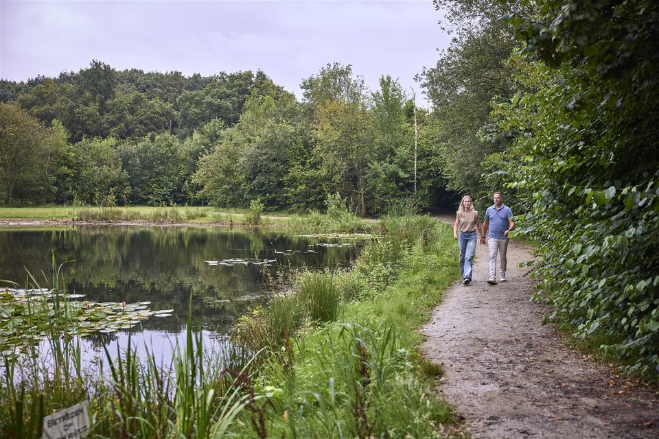Koppel wandelend in Hoogeloon, gemeente Bladel