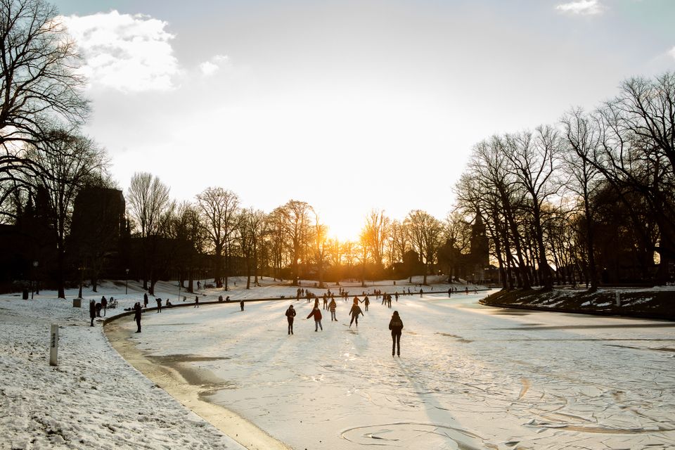 Prinsentuin schaatsen, Pier Pander tempel, winter