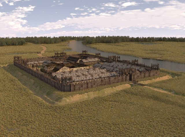 Reconstructie houten fase van fort in Bodegraven