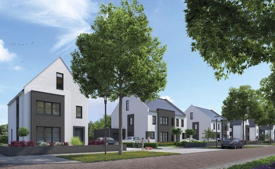 Woonwijk Hof van Parnassia met woningen in Lelystad, Flevoland