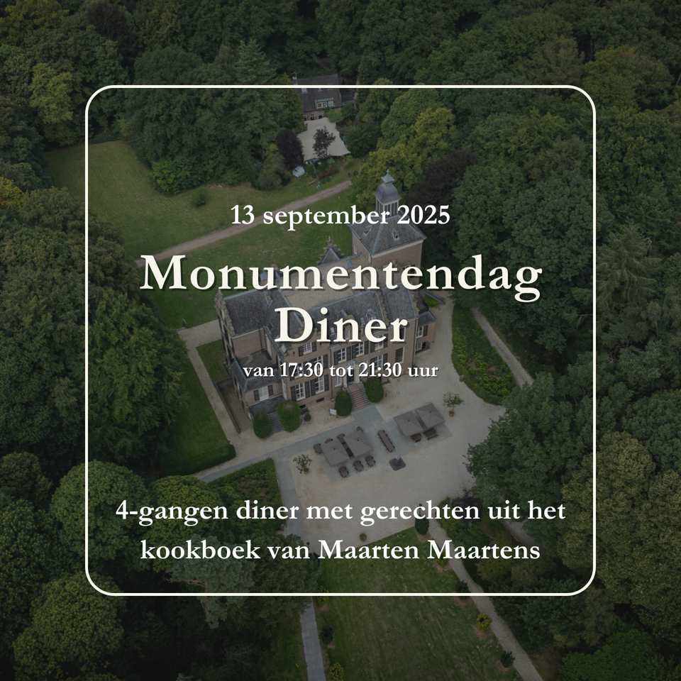 Een tekst met erop: Monumentendag Diner