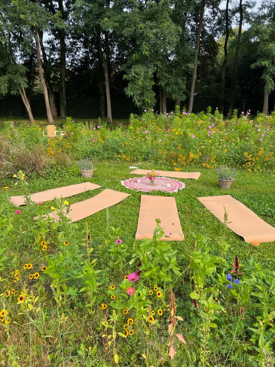 yogamatjes in de pluktuin