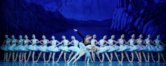 Balletdancers perfoming the Swan Lake