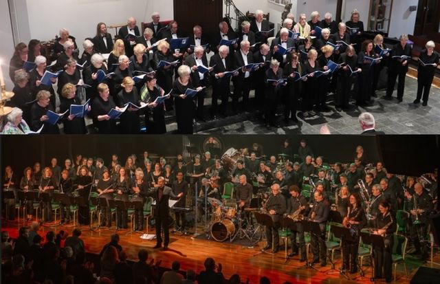 collage foto van de beide koren