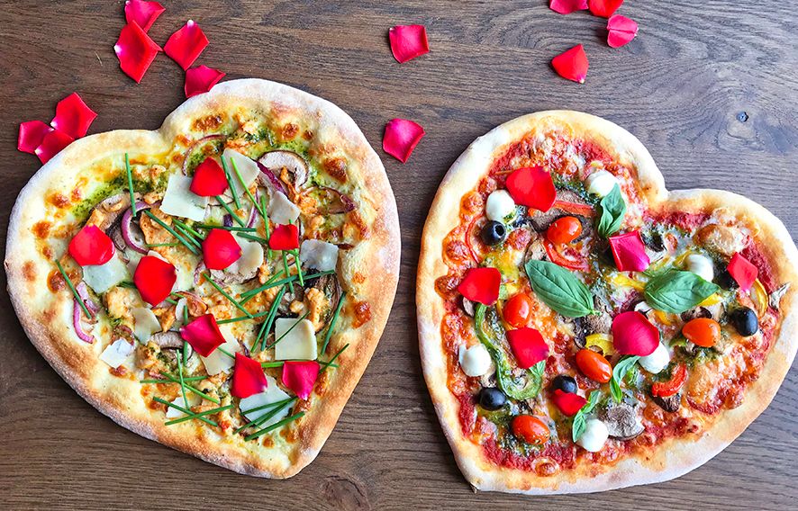 Valentijns hartjes pizza's van Woodstone Almere